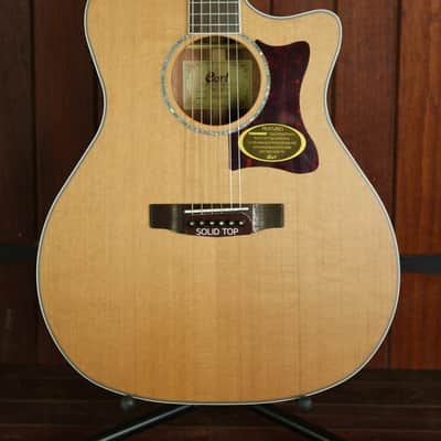 Cort GA5F-BW NS Grand Regal Series Solid Red Cedar/Austrailian Blackwood Grand Auditorium Cutaway with Electronics Natural Satin
