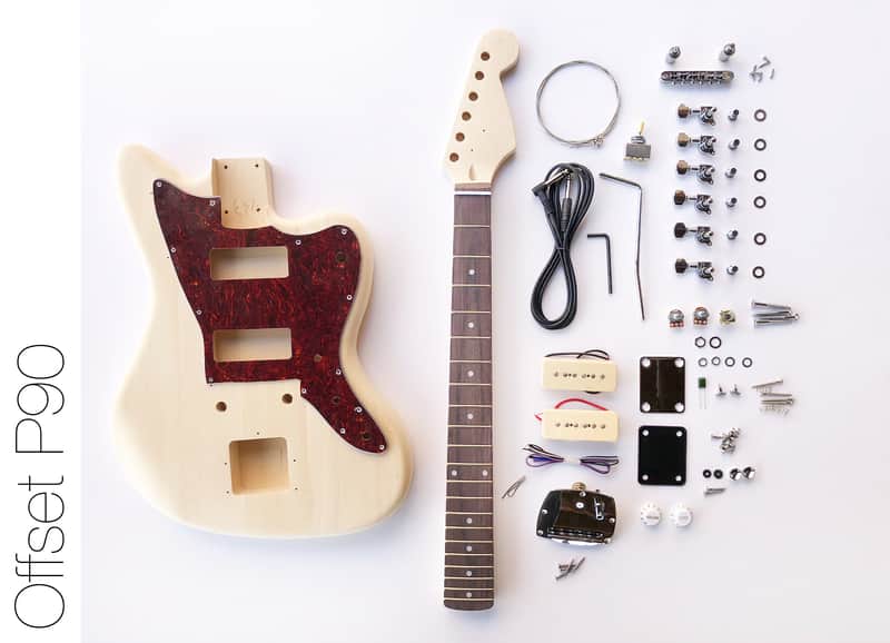 The Fretwire DIY Electric Guitar Kit – Offset P90 Build Your Own Guitar Kit Unfinished image 1