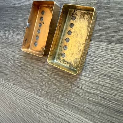 Vintage Gibson Narrow-Space Gold Humbucker Covers – 46mm Rare ’50s/’60s Spec (Original Pair) image 20