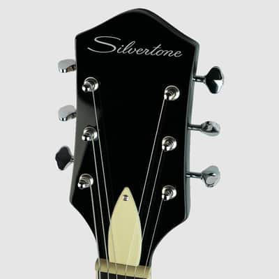 Silvertone Cutaway Semi-Hollow Electric Guitar w/ Trapeze Tailpiece Tobacco Sunburst image 4