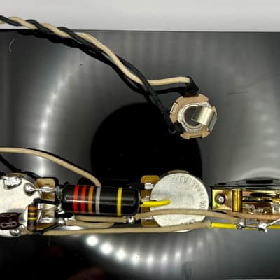 Reverse Control Plate Fender Telecaster (HS) 3-way wiring harness upgrade-Humbucker neck single coil bridge with 0.022uF Bumblebee capacitor with treble bleed circuit image 1