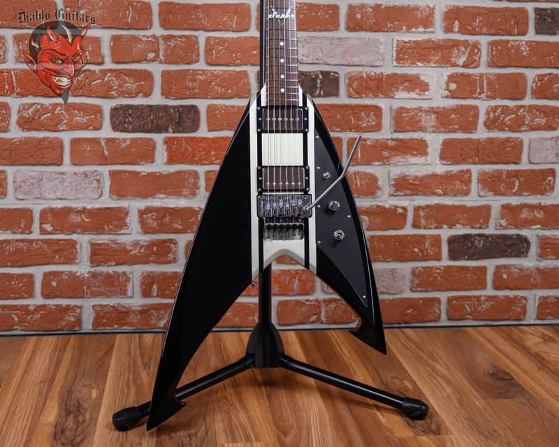 ESP Signature Series George Lynch Super V Special Edition Black with Silver Stripes 2008 w/OHSC image 1