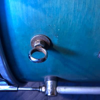 18" Mapex Marching Bass Drum Teal Fade (w/Randall May Carrier) image 5