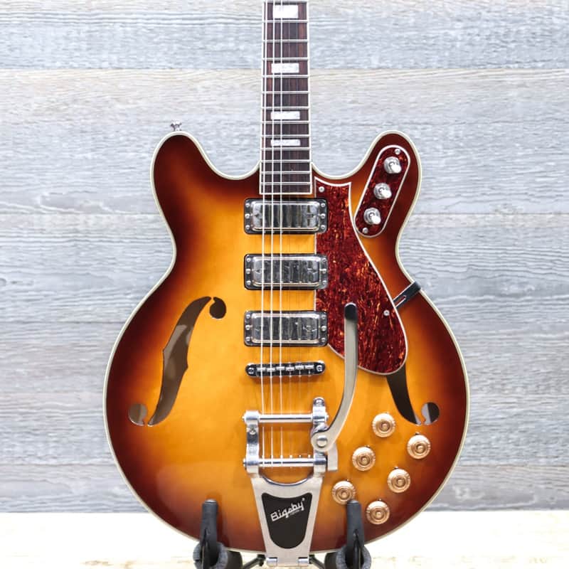 Eastwood Airline H78 Honeyburst Gold Foil Pickups Semi-Hollow El. Guitar w/Case image 1