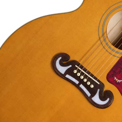 Epiphone J-200 Studio EC Acoustic-Electric Guitar w/ Gig Bag - Antique Natural image 5