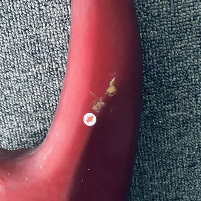 Solid Basswood 4 String Bass Body in Red image 6