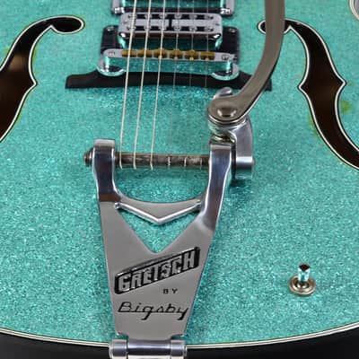 2015 Gretsch USA Custom Shop STEPHEN STERN G6136-CS DC Double Cut White Falcon Turquoise Sparkle 3-Pickup ONE-OFF! image 23
