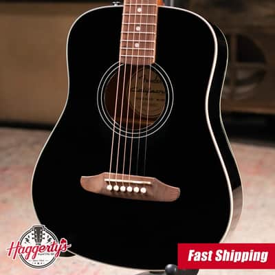 Fender California Standard Redondo Mini Acoustic Guitar - Black with Gig Bag image 1