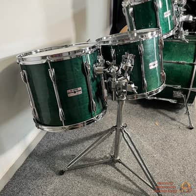 Yamaha Recording Custom 22,10,12,14,15 Drum Kit 1990s - Deep Aqua image 3