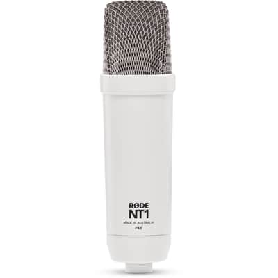 Rode NT1 Signature Series - White Condenser Microphone with SM6 Shockmount, Rode PSA1+ (White) Professional Microphone Boom Arm and Pop Filter image 5