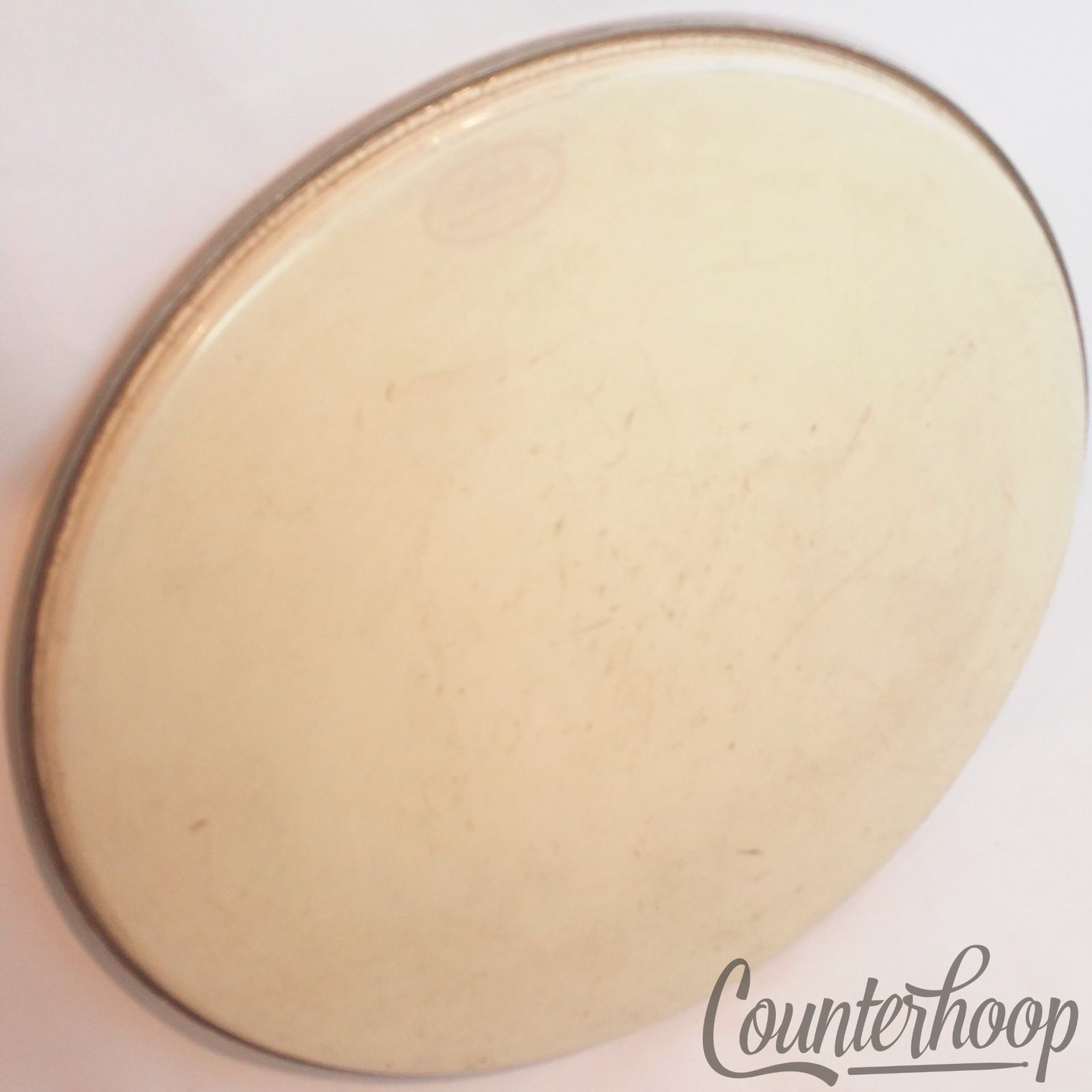 Ludwig 20"60s Script Logo Bass Drum Head Playon Plastic Chicago White USA Batter — main photograph