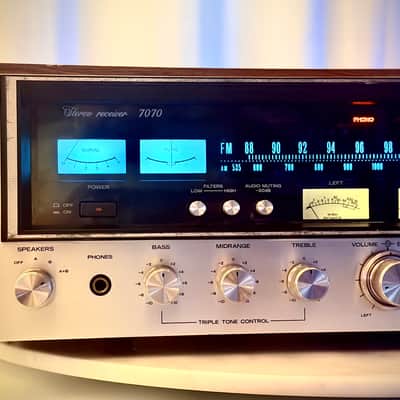 🎶✨ Sansui 7070 Vintage Stereo Receiver w/ Original Wood Case — Serviced, LED Dial, FM Aligned, Bench Tested image 3