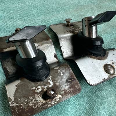 Sonor Pair (two) Vintage Teardrop Phonic Bass Drum Spur Bracket Parts 70s - Metal image 1