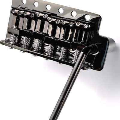 10.5mm Electric Guitar Bridge Black 6 Point tremolo bridge Stainless Steel Vintage Saddles Plate Zinc Alloy Block Compatible with 6 String Start St Electric Guitar Replacement Parts image 1