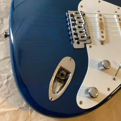 Rockoon Schaller Strat type electric guitar 1987 - Transparent Blue, Kawai made in Japan Very Good Condition with Gigbag image 4