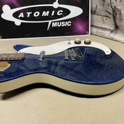 Danelectro 59M 12SDC 12-string Guitar MIK Made In Korea Blue Sparkle image 11