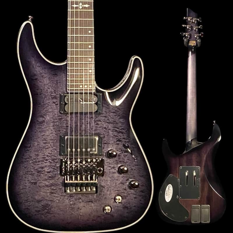 Schecter Hellraiser Hybrid C-1 FR-S Electric Guitar - Trans Black Burst image 1