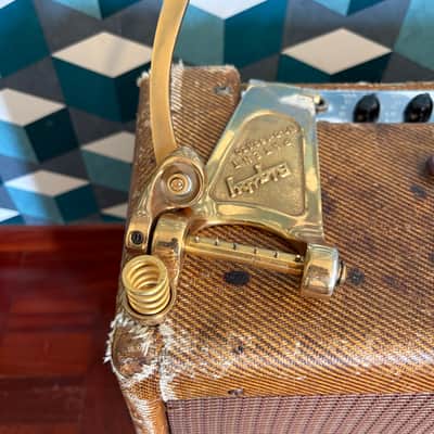 1959 Gibson ES350T Bigsby B6 RARE SHORT HINGE Gold Kalamazoo Sand-Cast Vibrato Tailpiece Original Vintage Gretsch Guild image 5
