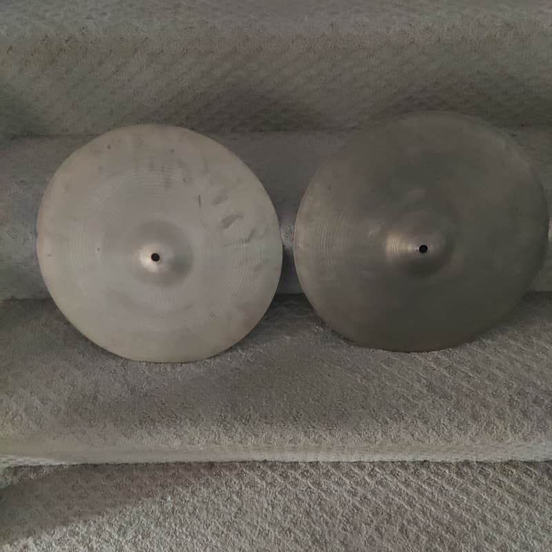 Zildjian 14" A. Zildjian '70s Stamp New Beat Hi-Hat Cymbals (Pair) 1970s - Traditional image 1