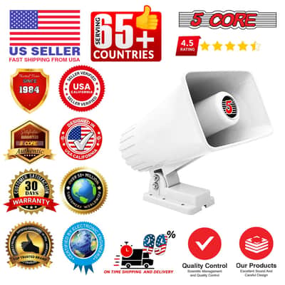 5 Core 6 Inch PA Horn 200W Loud Speaker 8Pc Bull Horn Loud Audio 8Ohm All Weather Indoor Outdoor image 12