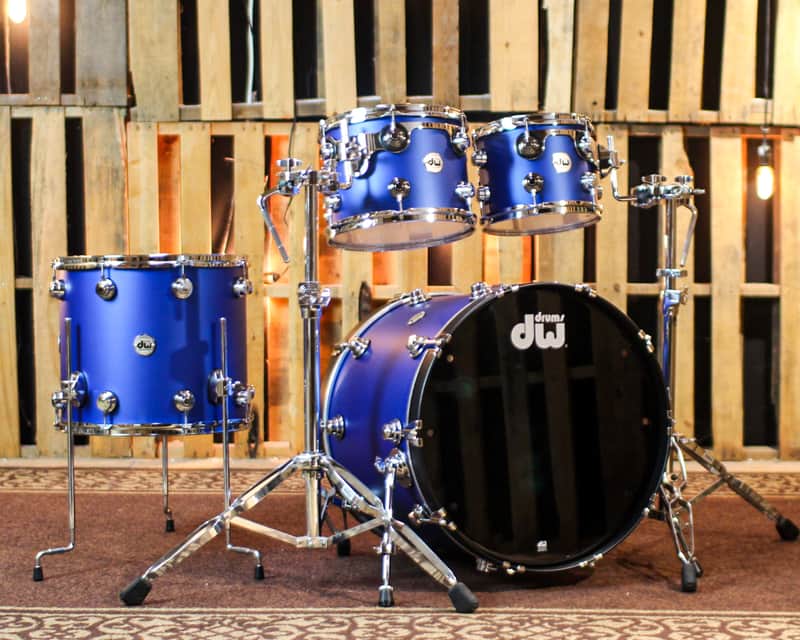 DW Collector's Maple SSC Blue Metallic Hard Satin Drum Set - 22,10,12,16 - SO#1367489 image 1