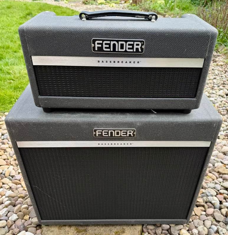Fender Bassbreaker 15HD Valve Head & Bassbreaker BB-212 Enclosure 2016 - Grey Tweed image 1