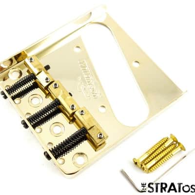 *NEW Wilkinson Vintage BRIDGE for Fender Telecaster Tele Gold & Brass WTB-GD image 1
