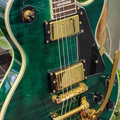 Gibson Les Paul Custom in Translucent Green w/ Bigsby, Gold Hardware & Original Case image 5