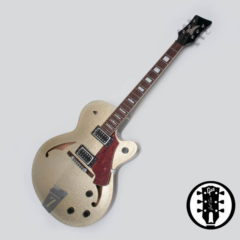 Italia Torino Semi Hollow guitar in Silver Sparkle Made in Korea w/ Original Gigbag image 1