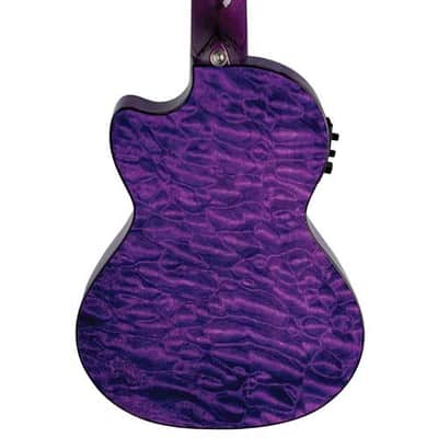 Mint Lanikai Quilted Maple Purple Stain Concert A/E Ukulele with Polyfoam Hard Case image 5