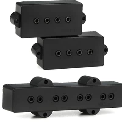 New - DiMarzio DP126BK Model P + J Neck and Bridge Bass Pickup Set - Black imagen 2