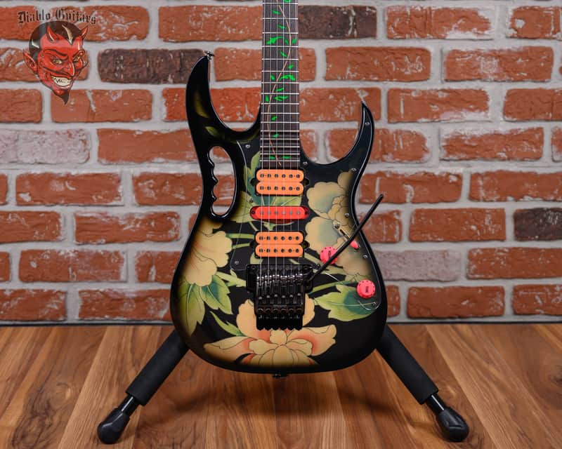 Ibanez JEM77-FP Steve Vai Signature Black Floral Pattern | Reverb