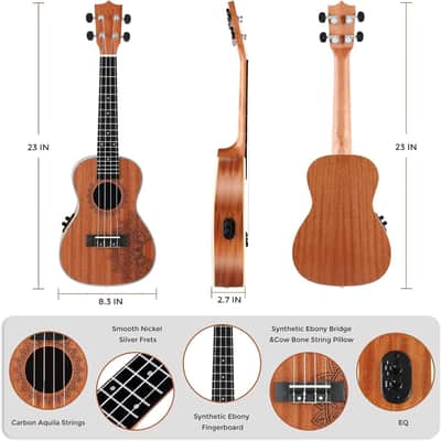 Tenor Ukelele Sapele Beginner Electric Built-in Equalizer Ukulele 26 inch Big Package Kit. Ukulele Ukalalee Suitable for adults, Beginners. image 2