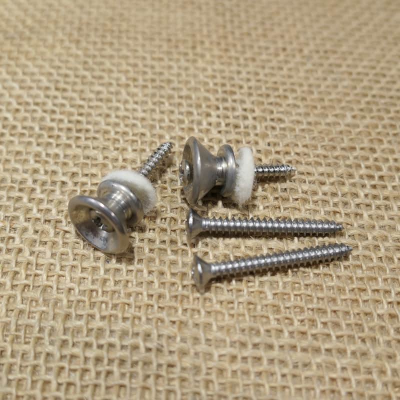 Genuine Fender Player Jazz Bass Strap Buttons Chrome 2022 #DF03 image 1
