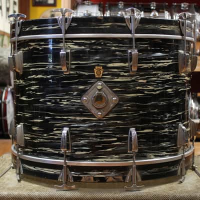 1969 Ludwig Hollywood in Black Oyster Pearl 14x22 8x12 9x13 16x16 image 3
