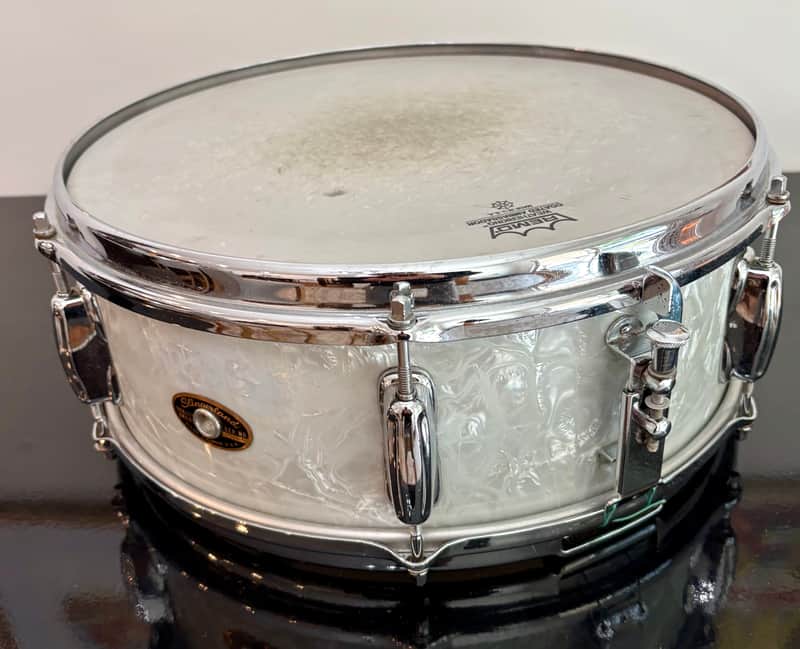 Slingerland Student model 6-lug WMP snare 1960s - White Marine Pearl image 1