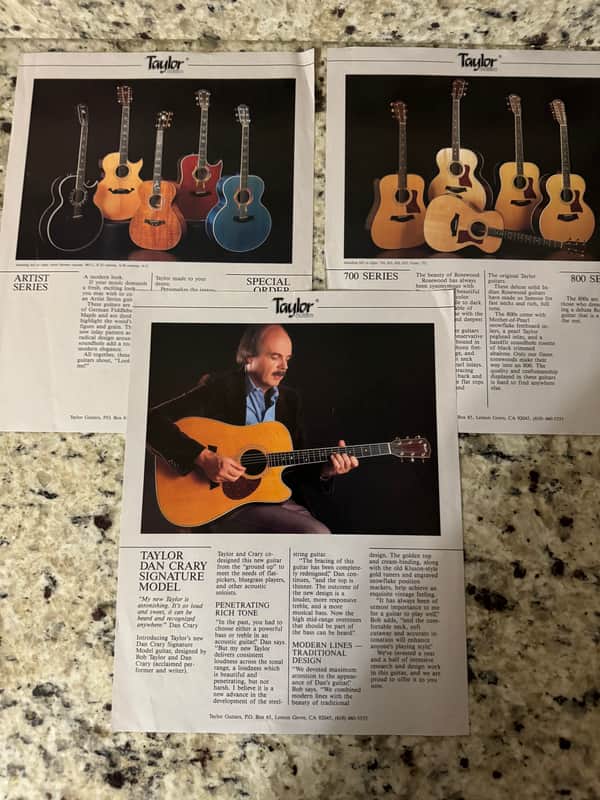 Taylor Flyer Brochures 90s ? Dan Crary Artist Series Koa 900 800 700 600 500 image 1
