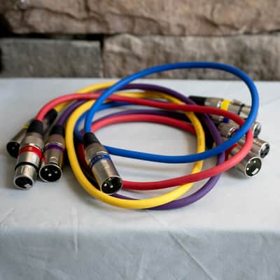 NEW 2FT Colored XLR Cables 4 Pack - Balanced XLR Microphone Cable Male to Female image 3