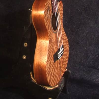 Handmade ArchBack Tenor Ukulele, Solid Quilted Maple, Leaf decor, Soft-bag, Bruce Wei UCK17-2003 image 6