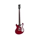 Danelectro 66BT-TRRED Semi-Hollow Double Cutaway Offset Horn Shape Baritone 6-String Electric Guitar