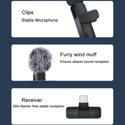Professional Wireless Lavalier Microphone for iPhone, iPad, Android Phone, Mini Microphone, Wireless Lapel Mic for Video Recording, Interview Podcast Vlog YouTube Tiktok for Content Creators image 2