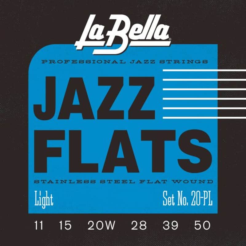LaBella 20PL Jazz Flats Stainless Steel Flat Wound Guitar Strings, 11-50 image 1