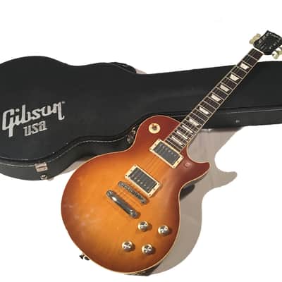 2000 Fuji-Gen Epiphone Japan Les Paul LPS-80 Long Tenon Honey Burst with Gibson Case, Headstock image 3