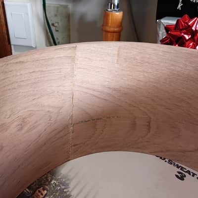 B-stock 14x7 Jatoba steam Bent semi-solid bare raw snare drum Shell by Erie drums and shells image 3