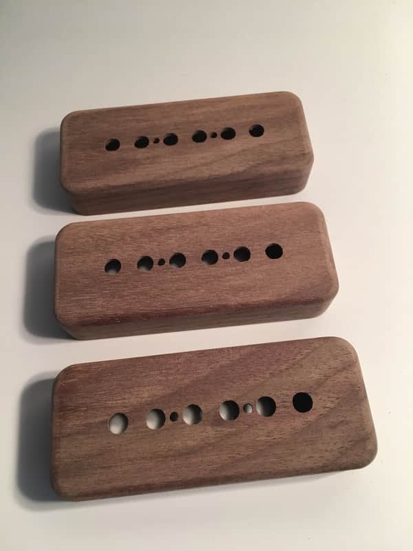 Guilford Black Walnut P-90 pickup covers - Gibson/Lollar - set of 3 Natural Wood image 1
