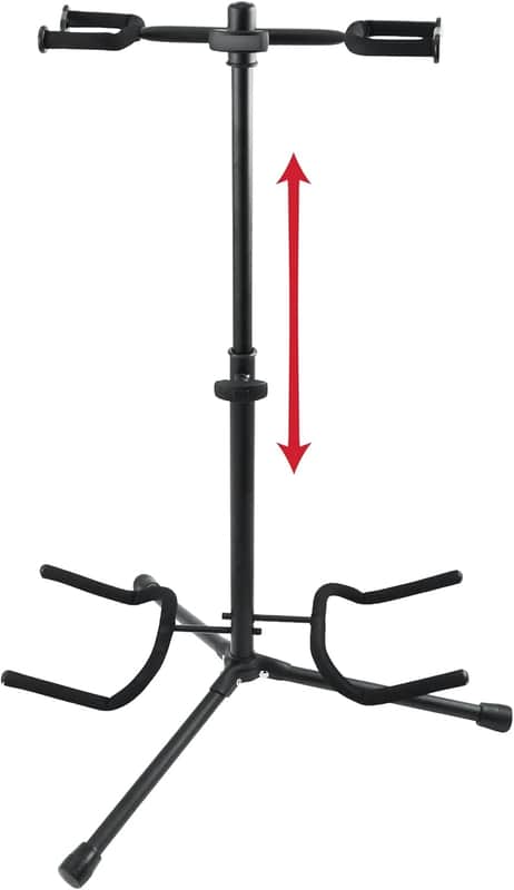 Adjustable Double Guitar Stand, Holds Two Electric or Acoustic Guitars image 1