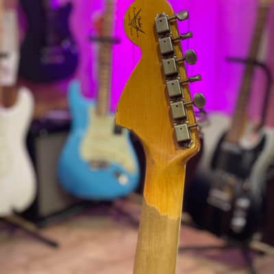 Fender Stratocaster 2021 Heavy Relic Fiesta Red Over Sunburst image 6