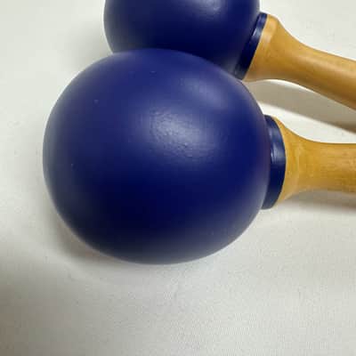 6" Mini Maracas, Wooden, 6" x 2", Mid-East MARB, Painted Blue - NEW image 7