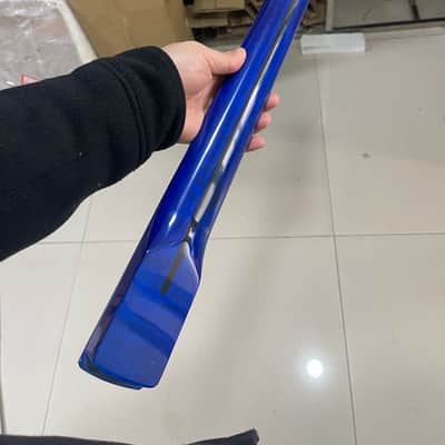 Round stainless steel 22 frets blue gloss finish flame Maple guitar neck tige maple 25.5inch hole 10mm 。 image 4