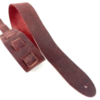 Walker & Williams STR-10 Amaranth Red Distressed "Weathered" Top Grain Italian Leather Guitar Strap image 12